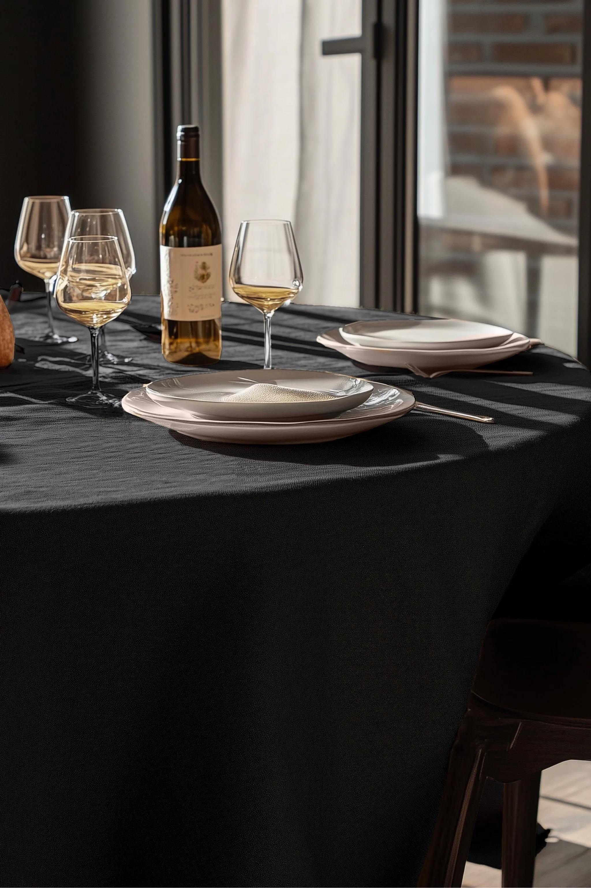 Oval Tablecloth - Black