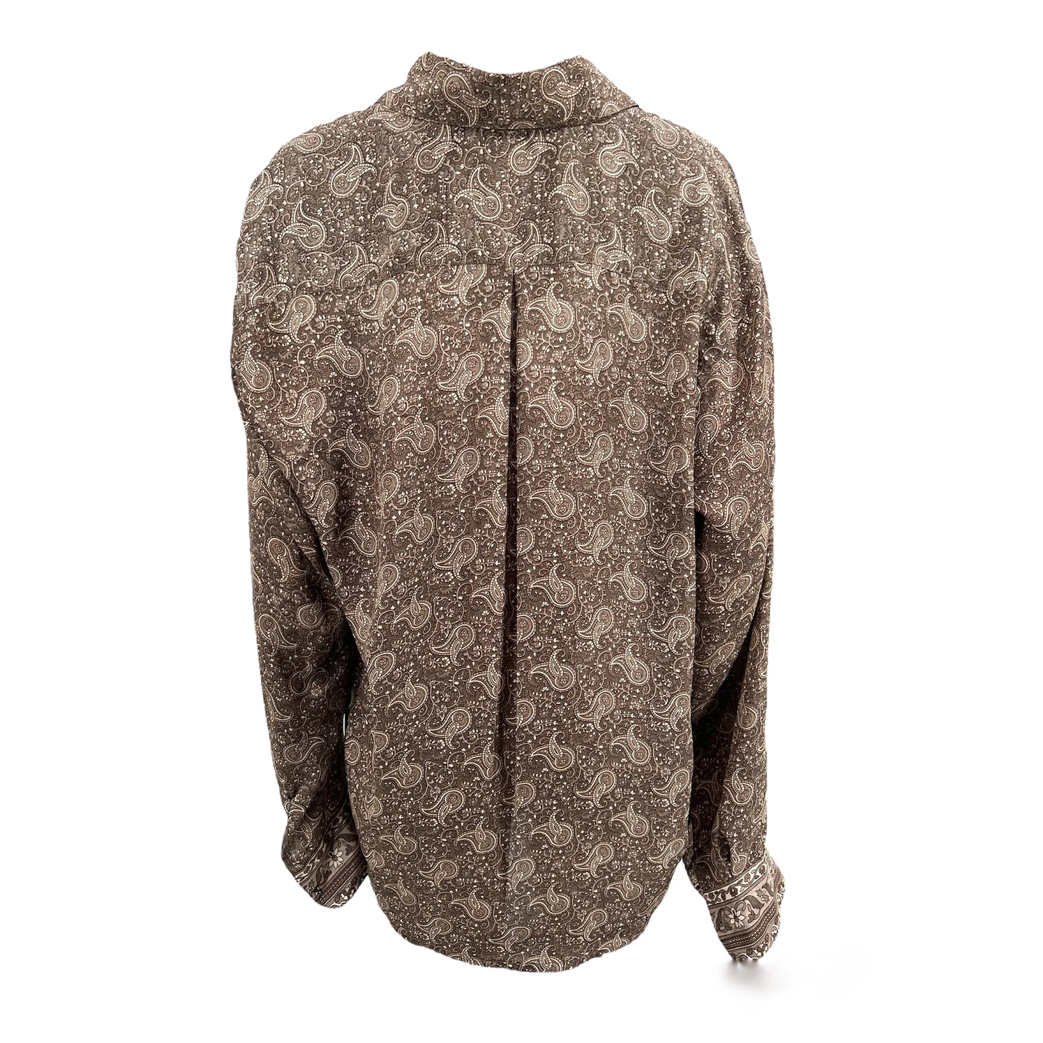 Paisley Crepe Long Sleeve Shirt - Grey