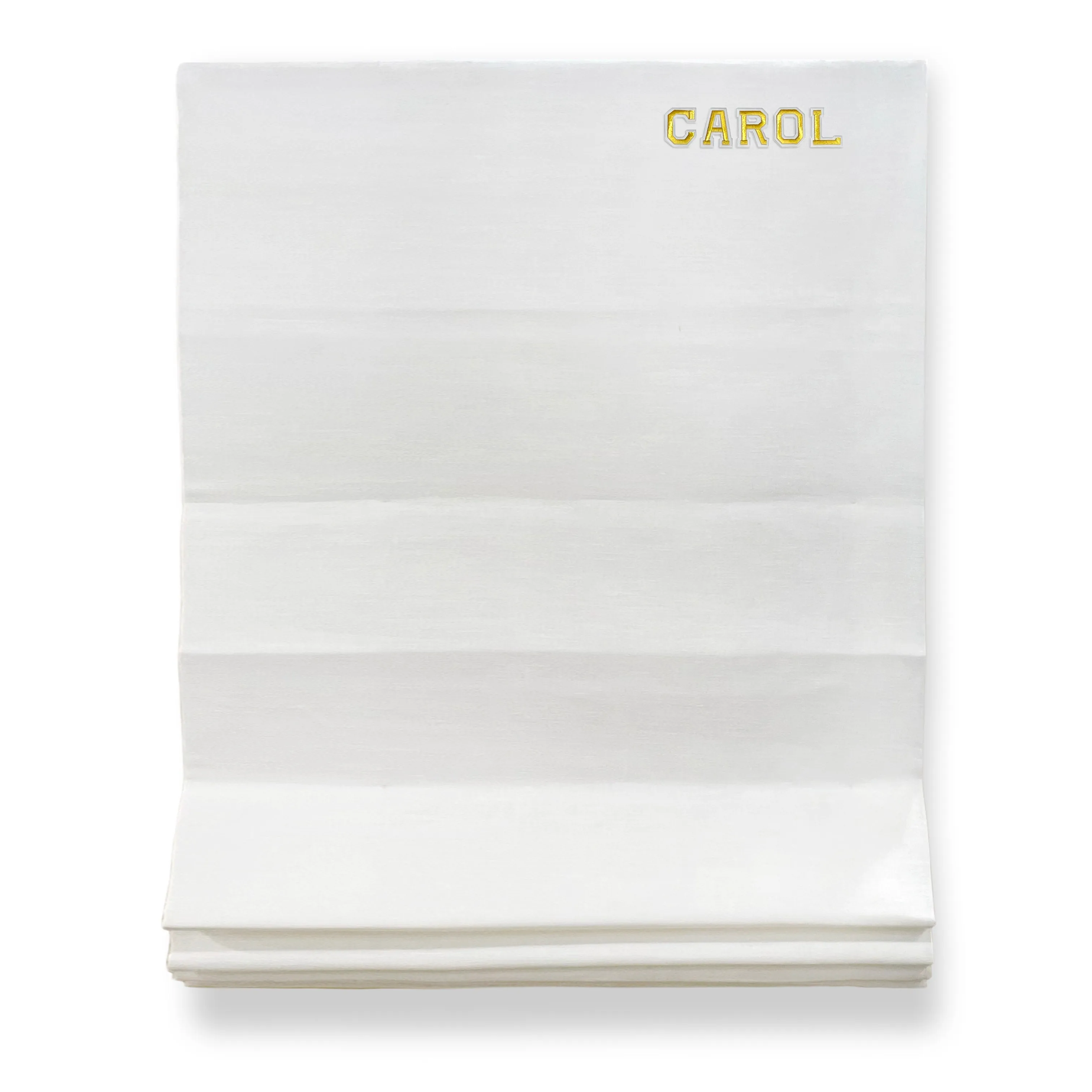 Personalized Name 100% Natural Linen Flat Roman Shade For Kid's & Nursery Room