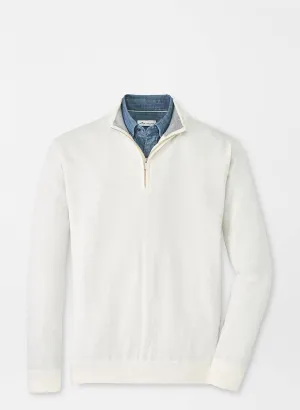 Peter Millar Mens Crest Quarter Zip - SUMMER IVORY