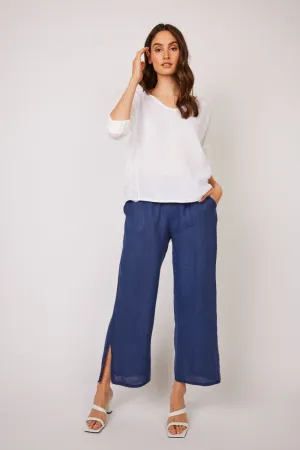 Pistache Linen Lounge Pant w/ Side Slits