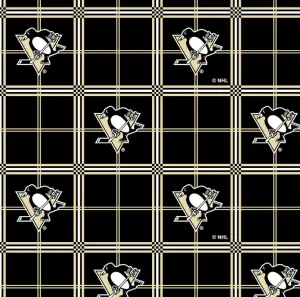 PITTSBURG PENGUINS-Plaid Flannel-100% Cotton-023PEN