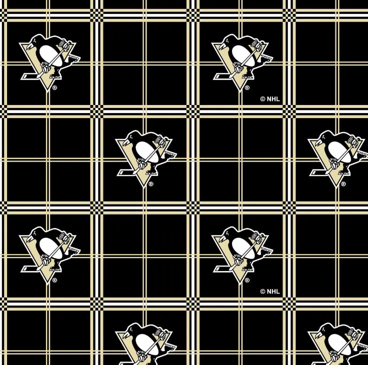 PITTSBURG PENGUINS-Plaid Flannel-100% Cotton-023PEN