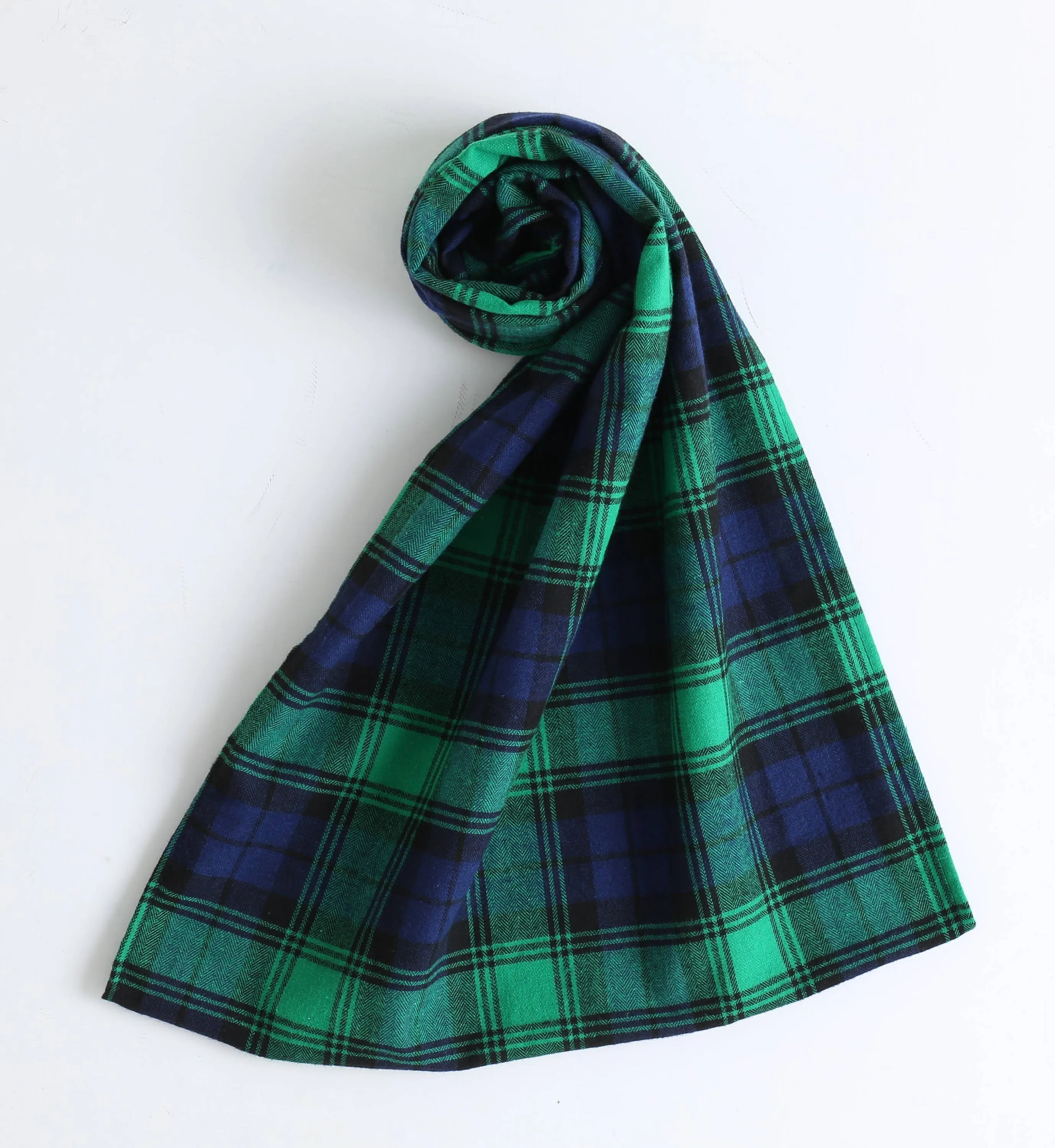 Plaid Infinity Scarf, 100% Cotton Flannel Plaid Infinity Scarf, Green/Night blue Plaid Flannel Infinity Scarf, Winter Infinity Scarf