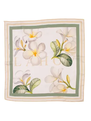 Plumeria Print Silk Scarf