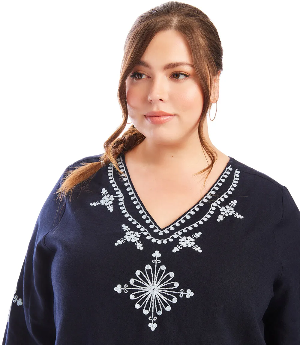 Plus Size Bracelet Sleeve Asymmetric Top