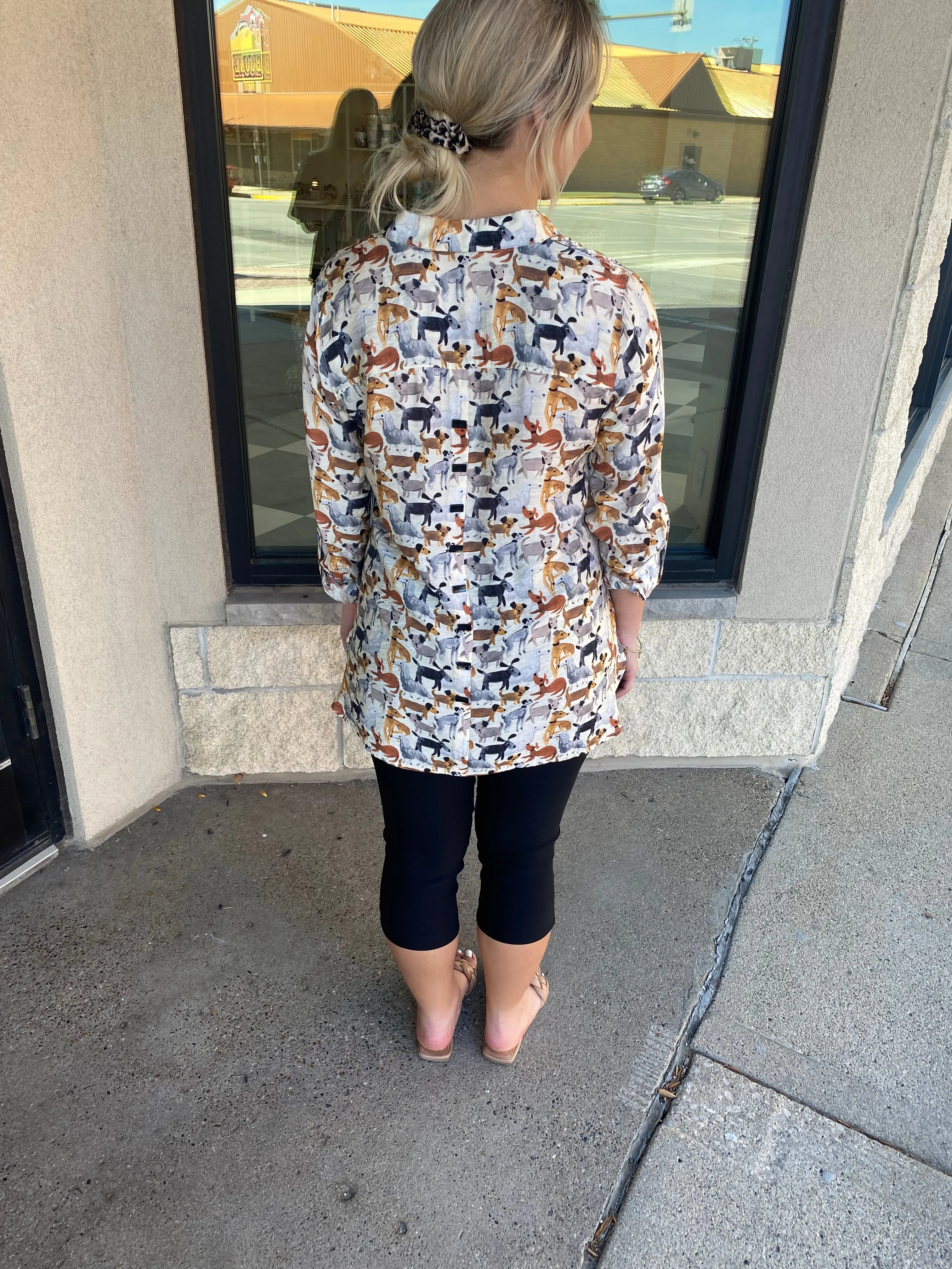 Print Crinkle Shirt
