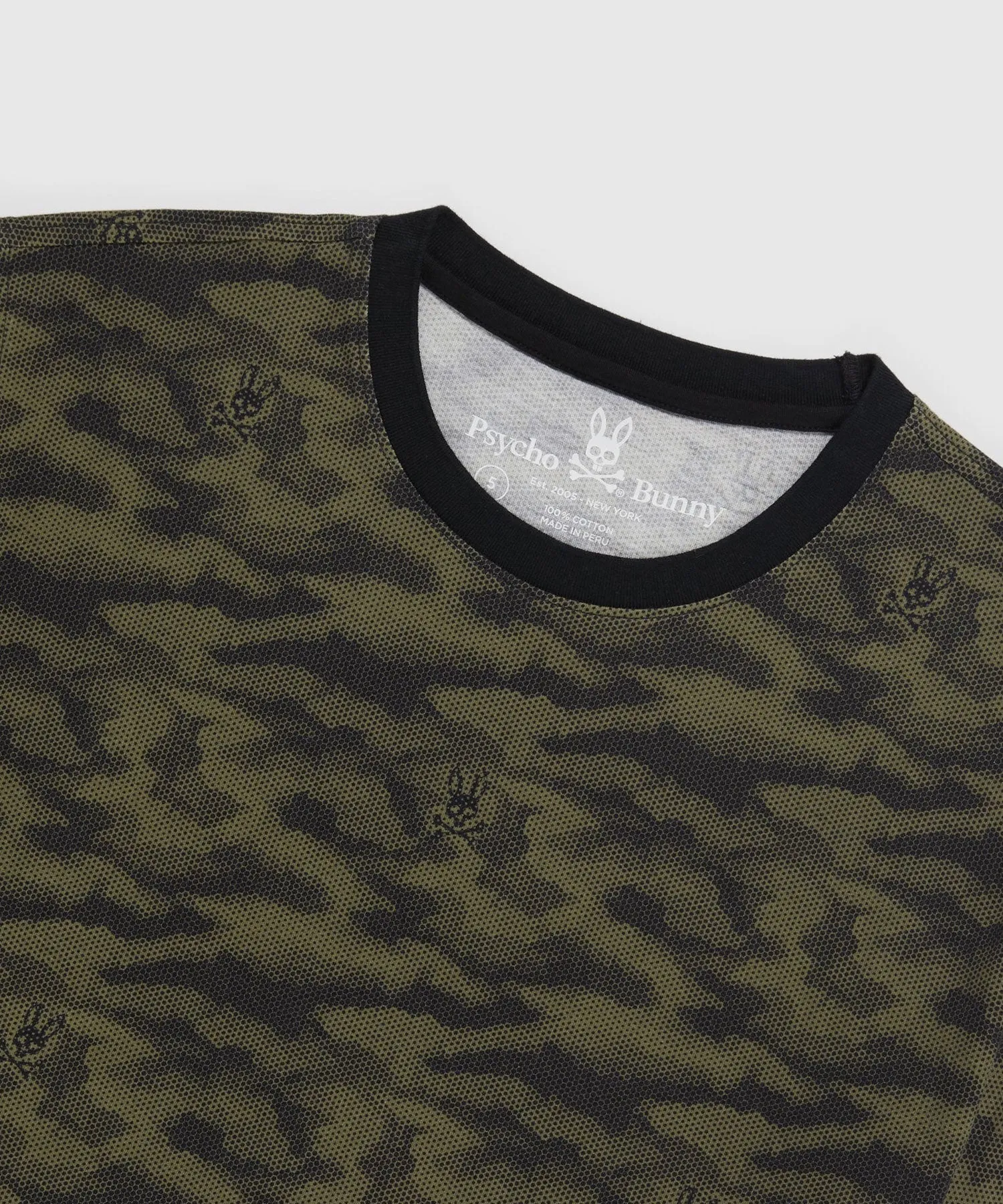 Psycho Bunny Rockaway Camo Graphic Tee - Dark Olive