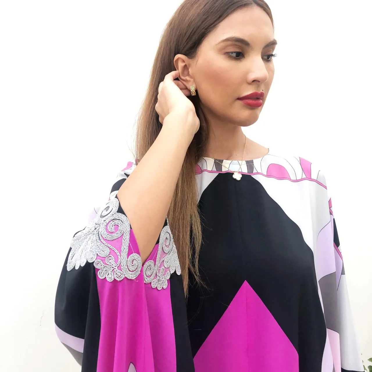 RAM21 VIOLET 70S PRINT KAFTAN