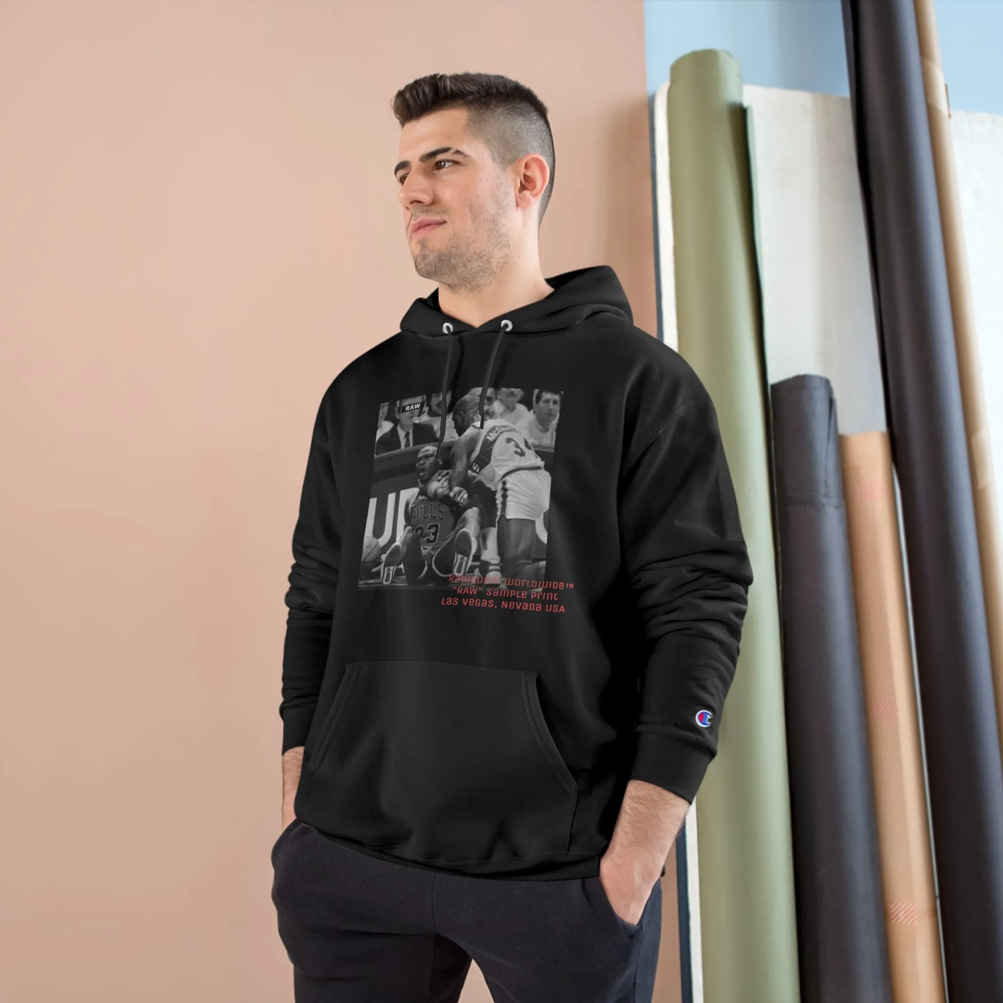 raw sushi "RAW SAMPLE PRINT" MJ Champion Hoodi