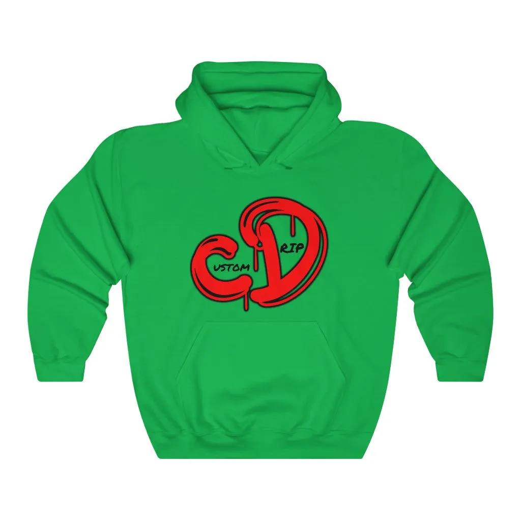 Red logo custom drip Unisex Heavy Blend™ Hooded Sweatshirt