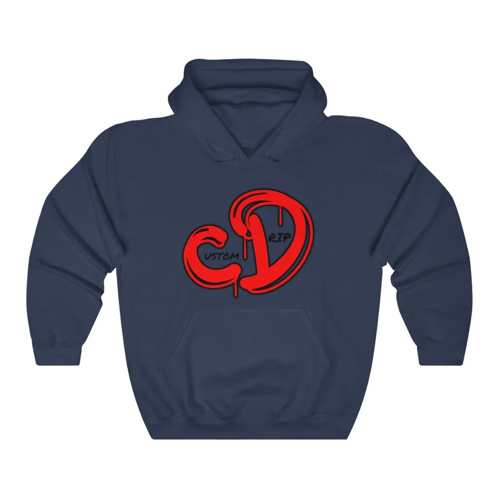 Red logo custom drip Unisex Heavy Blend™ Hooded Sweatshirt