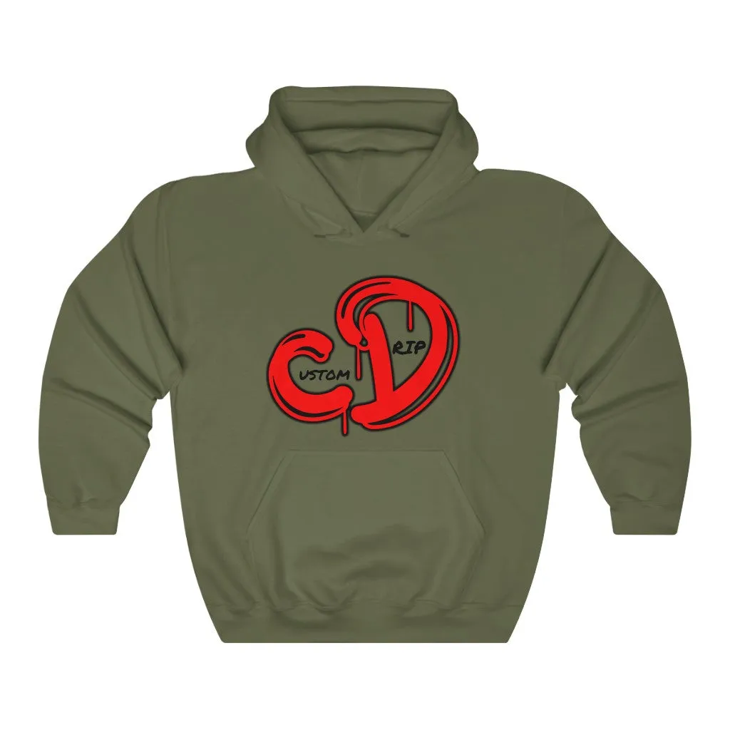 Red logo custom drip Unisex Heavy Blend™ Hooded Sweatshirt