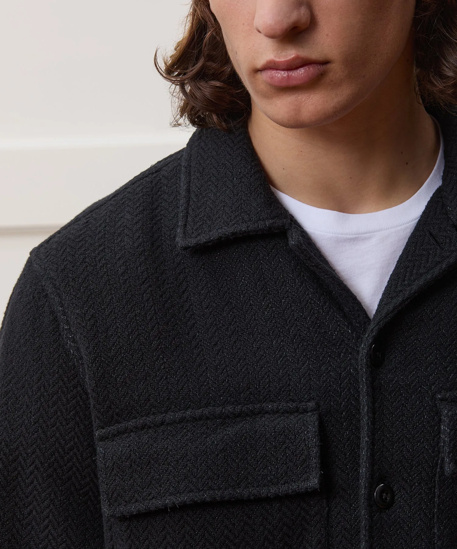 Relaxed Fit Italian Linen-Cotton Shirt Jacket