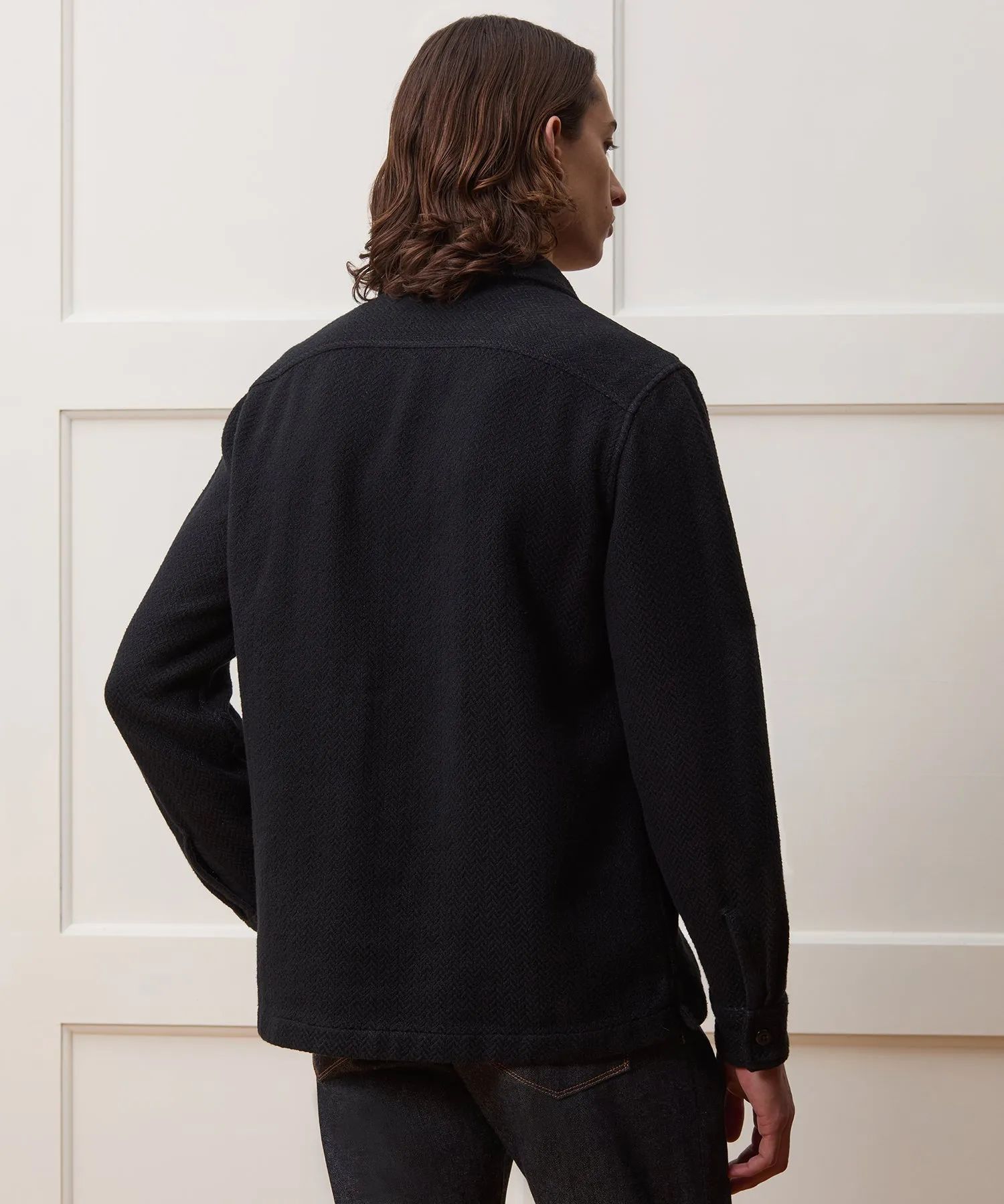 Relaxed Fit Italian Linen-Cotton Shirt Jacket