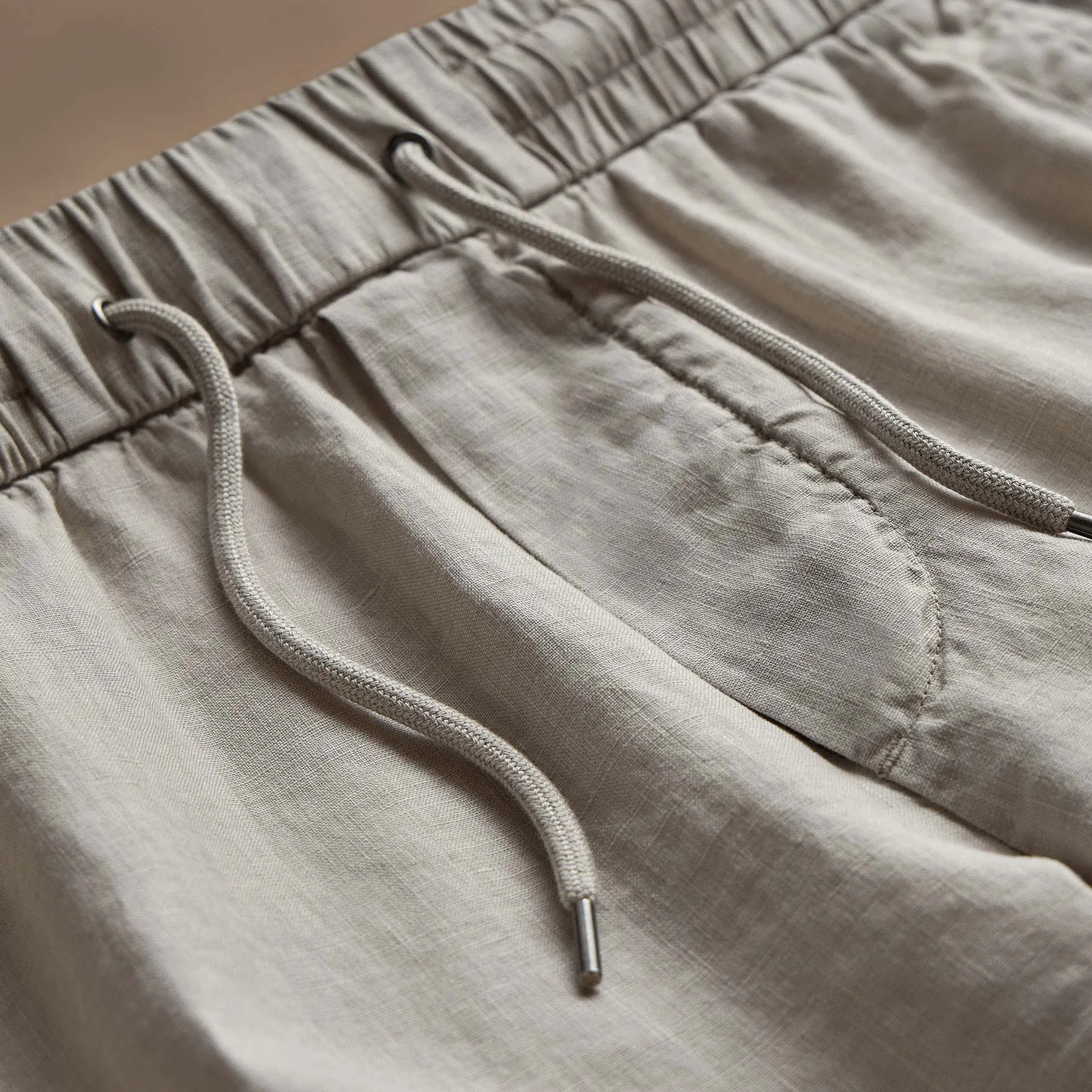 Relaxed Fit Linen Short - Salt Pigment
