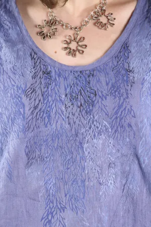 Relaxed Linen Top-Dark Periwinkle 2183-P