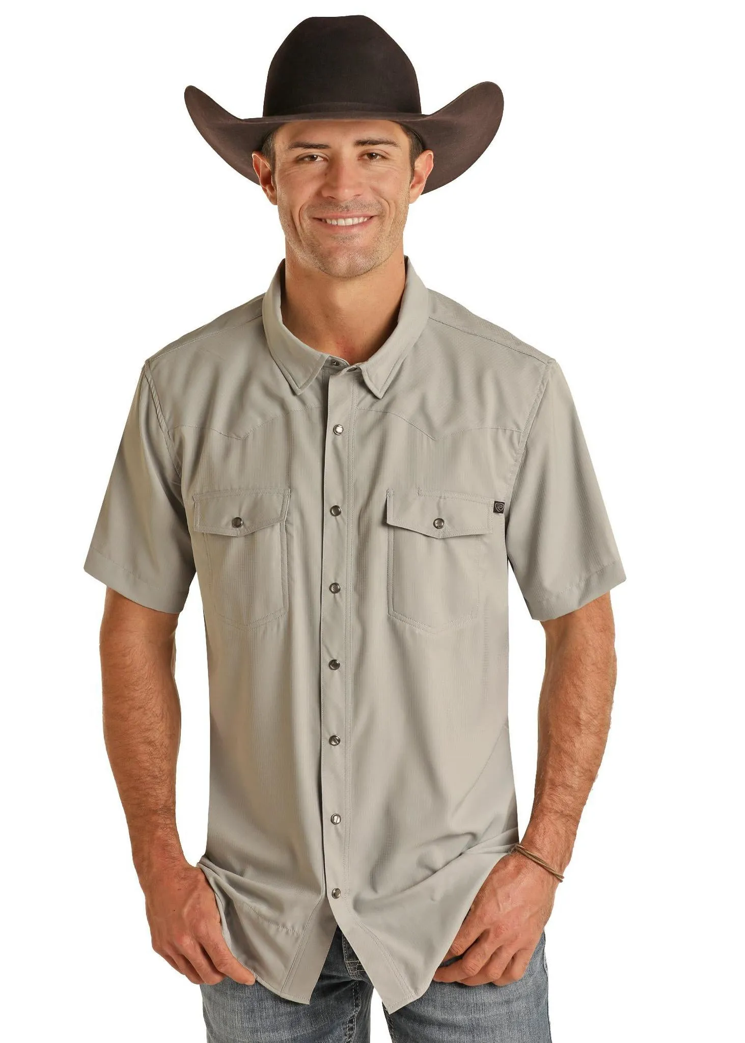 ROCK & ROLL DENIM MENS TEK WESTERN SHORT SLEEVE SHIRT