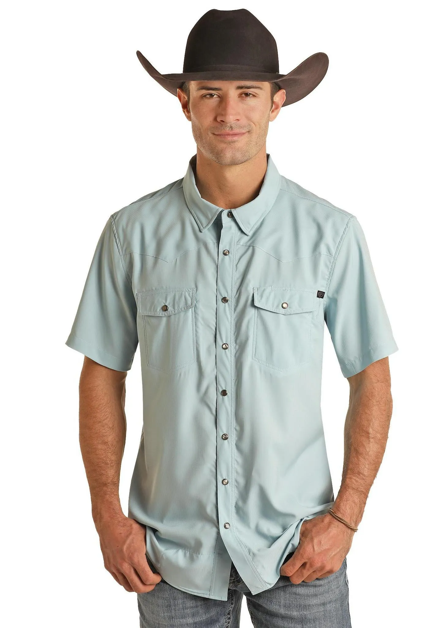 ROCK & ROLL DENIM MENS TEK WESTERN SHORT SLEEVE SHIRT