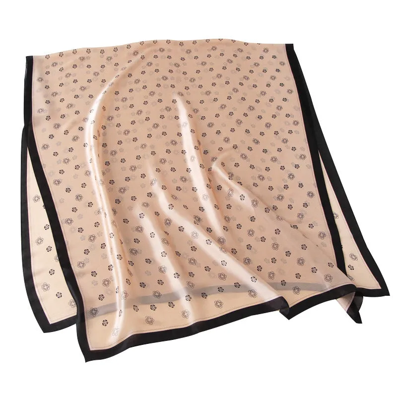 Rose Print Thicken Warm Silk Scarf Shawl Wrap for Women Ladies Girls 90x180