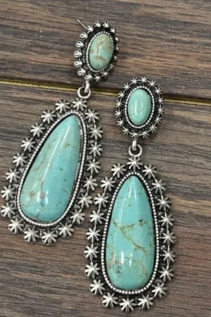 Sage Sky Turquoise Earrings – Petite Western Drop Dangles