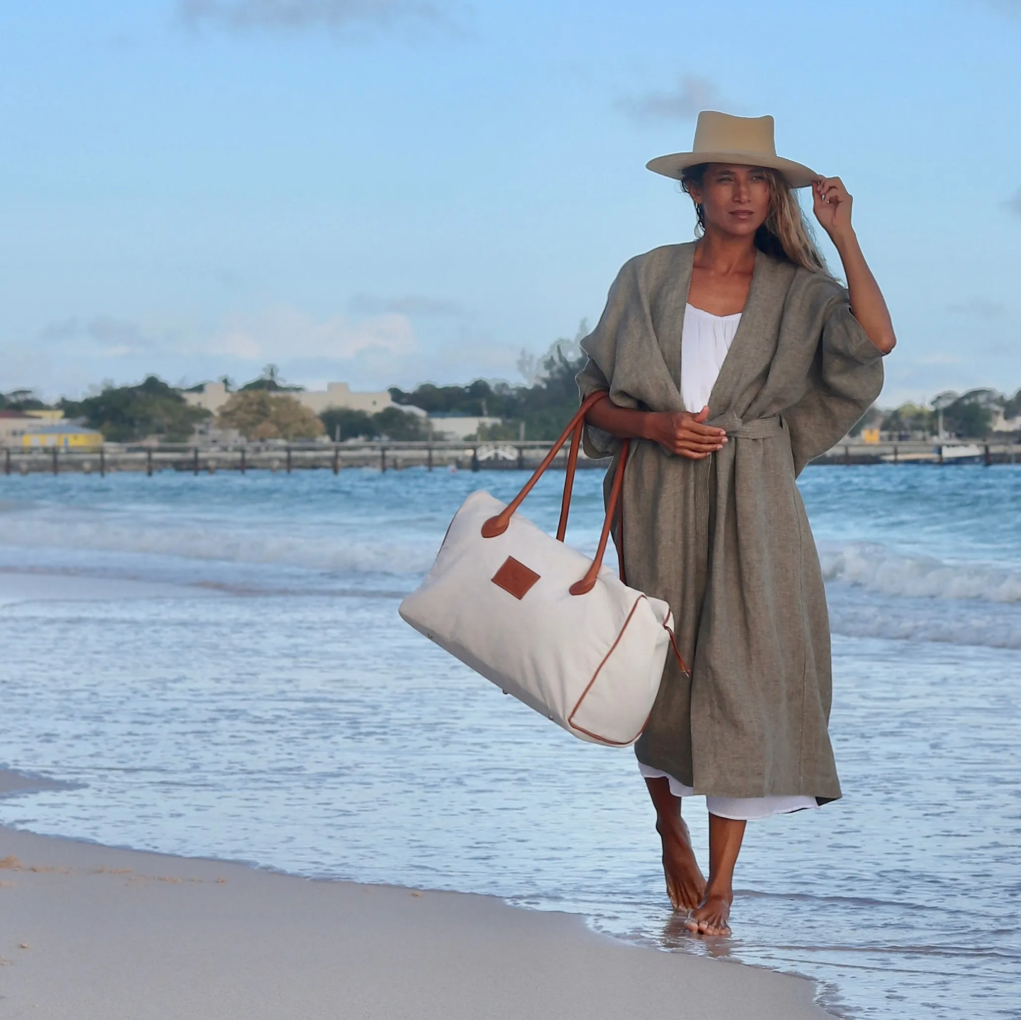 Sanctuary Handmade Linen Kimono - Olive