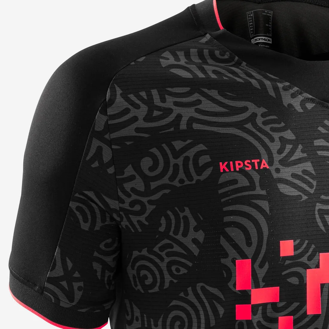 Short-Sleeved Football Shirt Viralto II - Black/Grey/Pink
