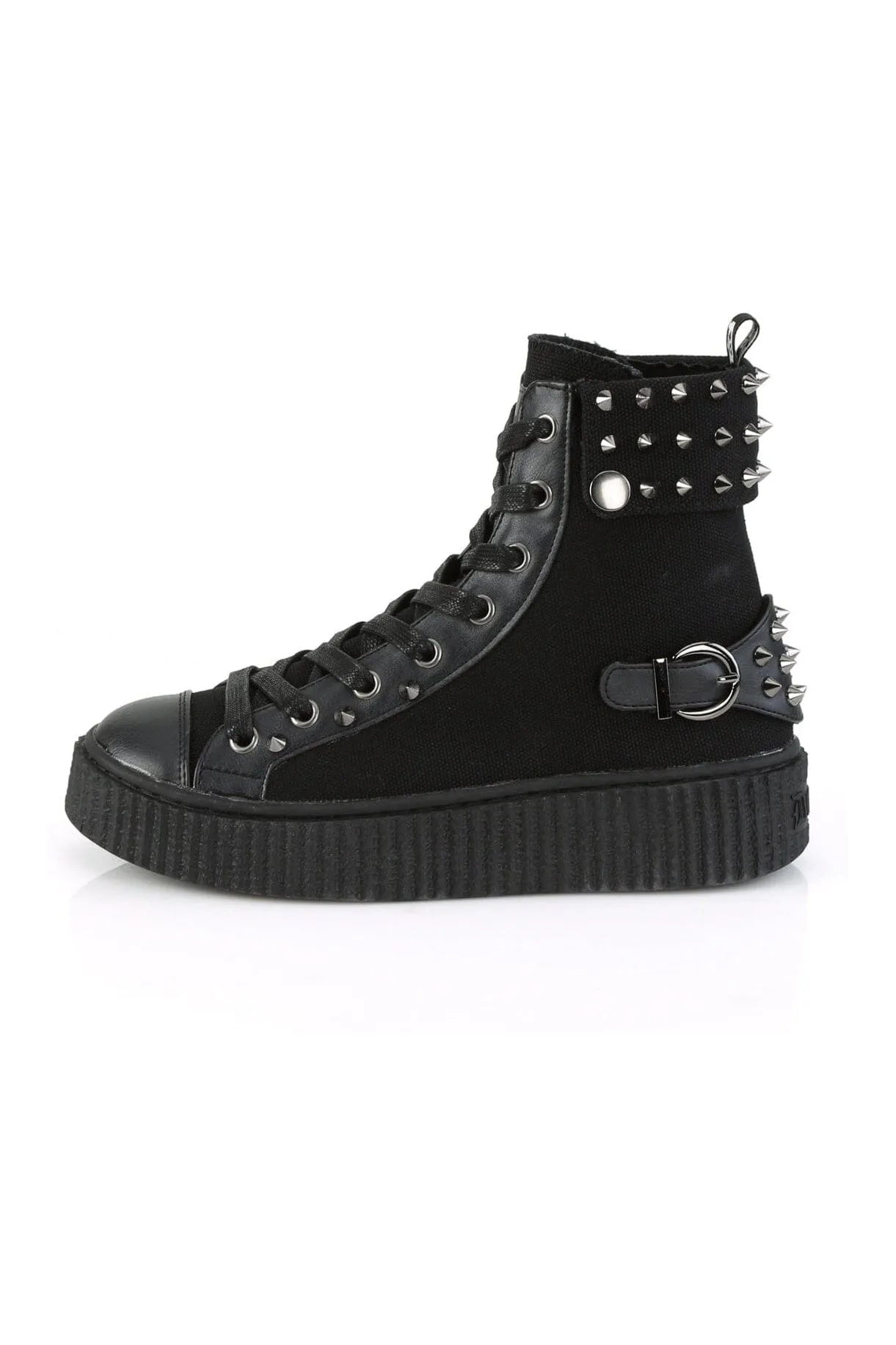 SNEEKER-266 Black Canvas Creeper