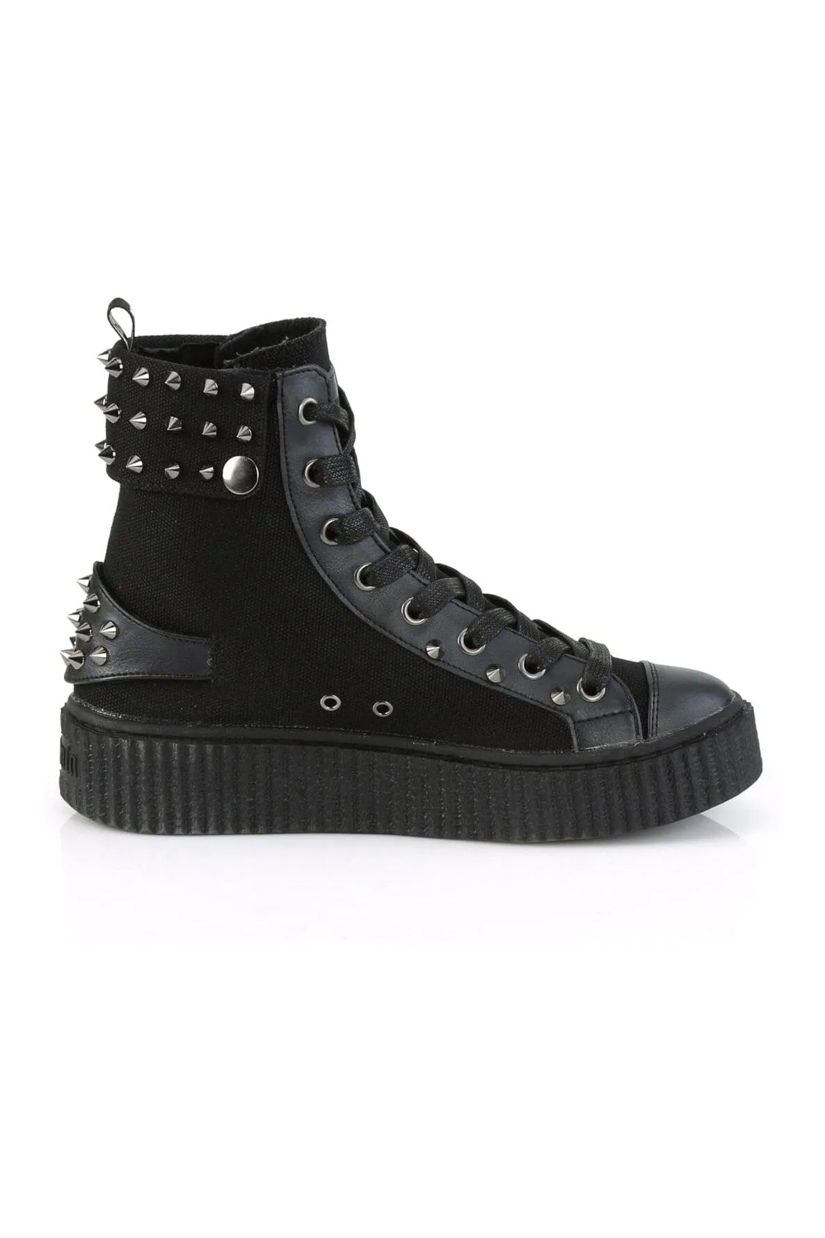SNEEKER-266 Black Canvas Creeper