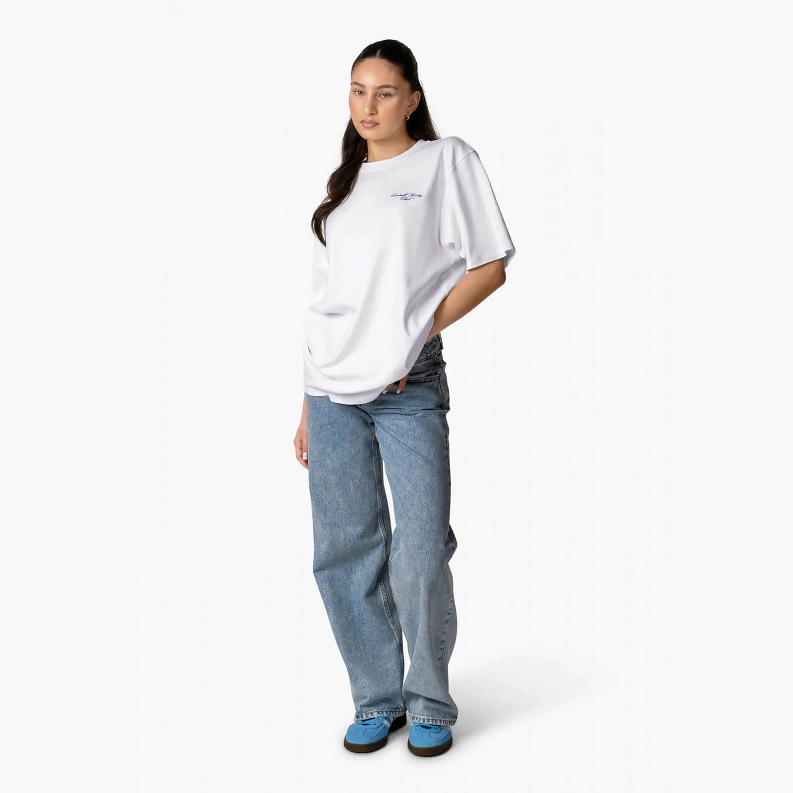 SOCIETY CLUB TEE | WHITE/COBALT