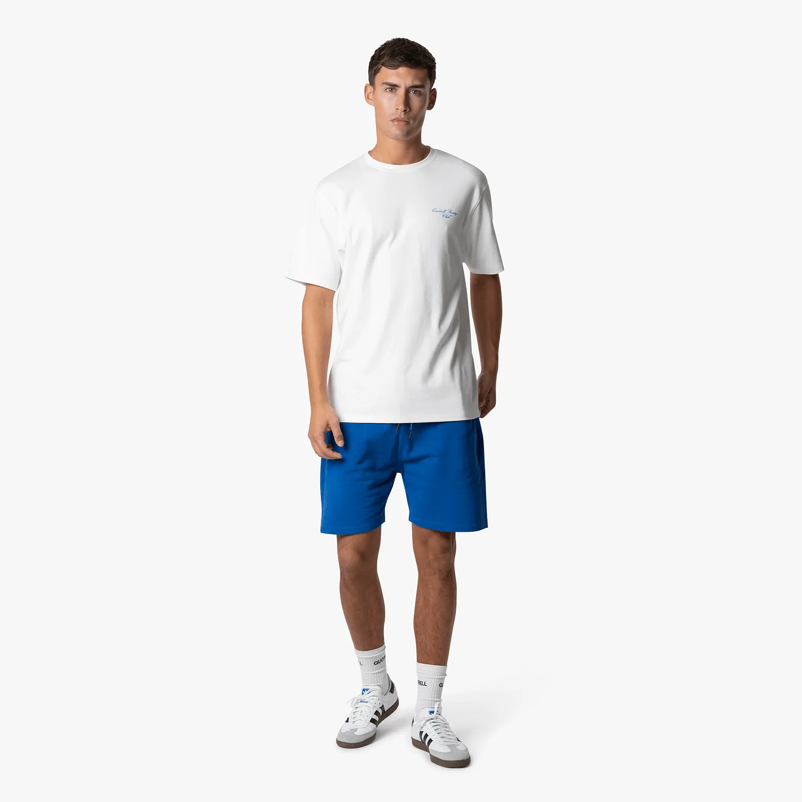 SOCIETY CLUB TEE | WHITE/COBALT