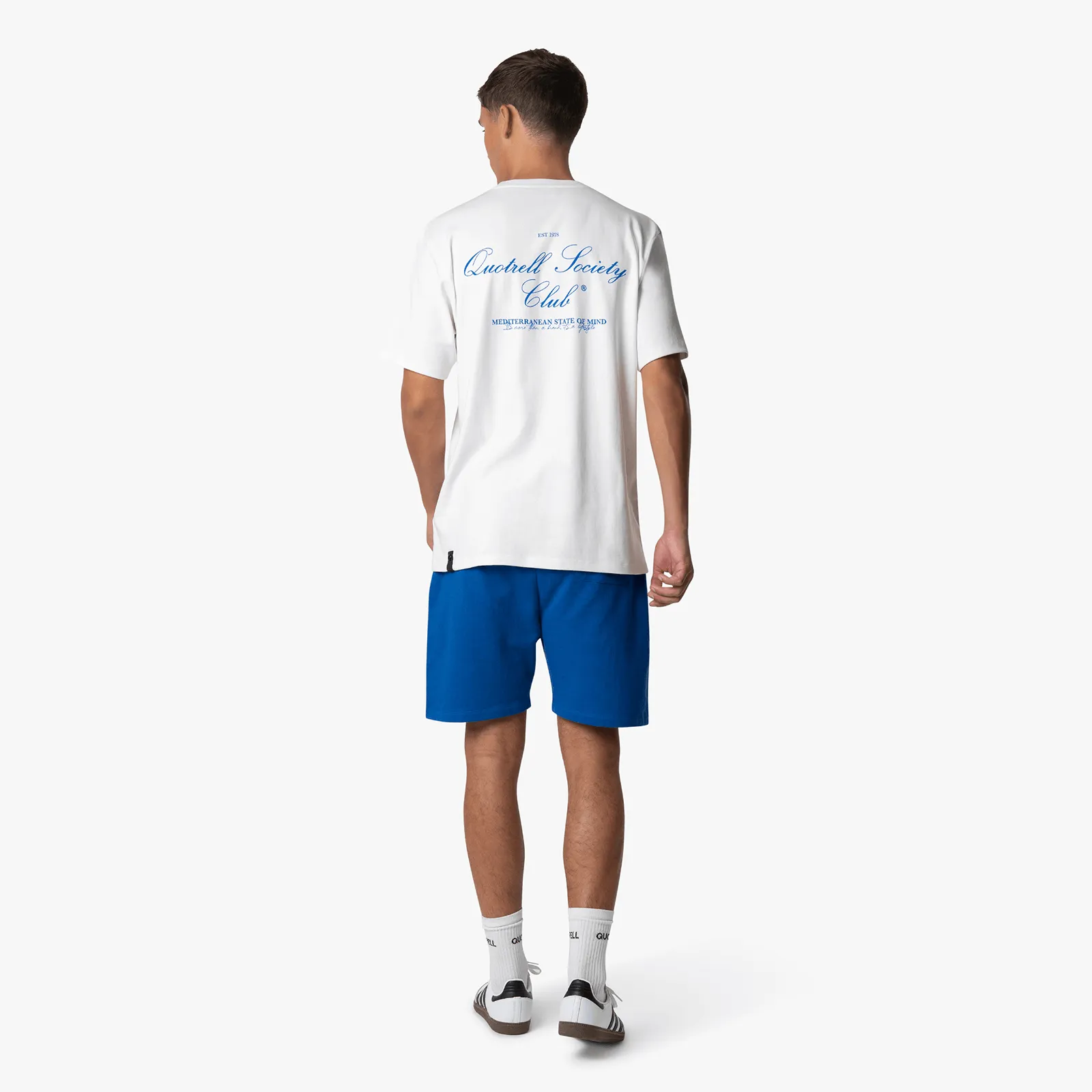 SOCIETY CLUB TEE | WHITE/COBALT