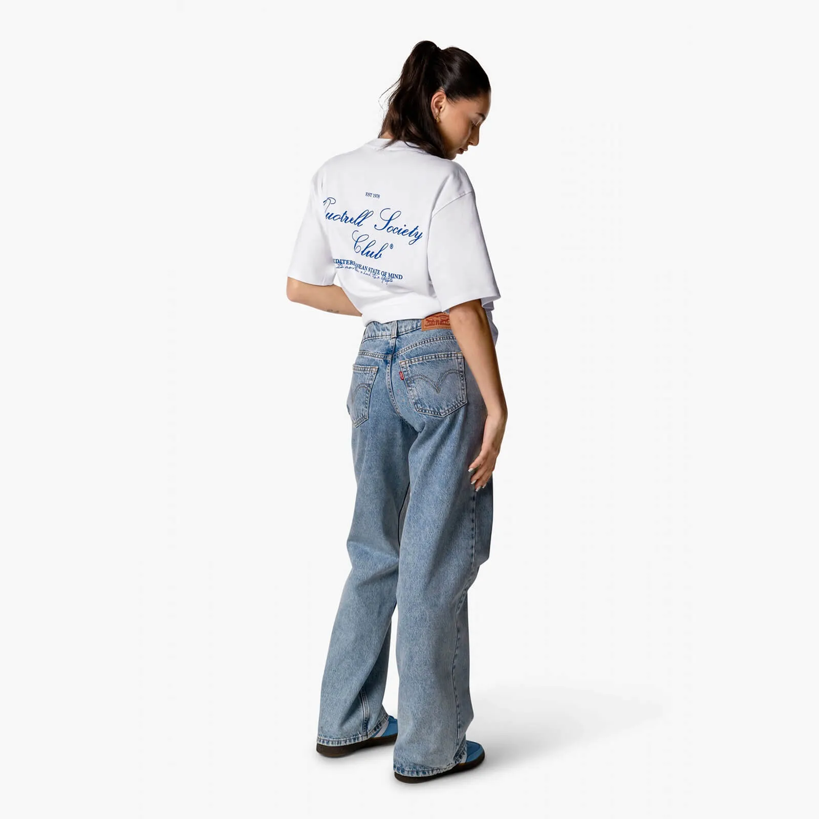 SOCIETY CLUB TEE | WHITE/COBALT