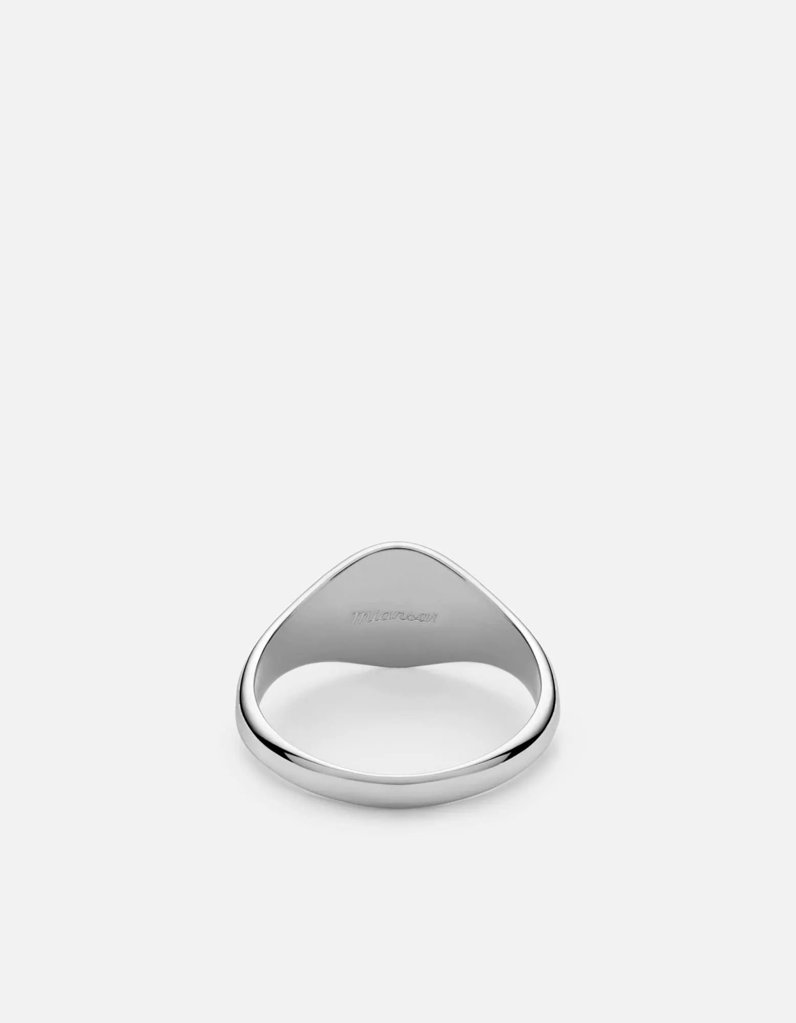 Solar Signet Ring, Sterling Silver/Chalcedony Blue
