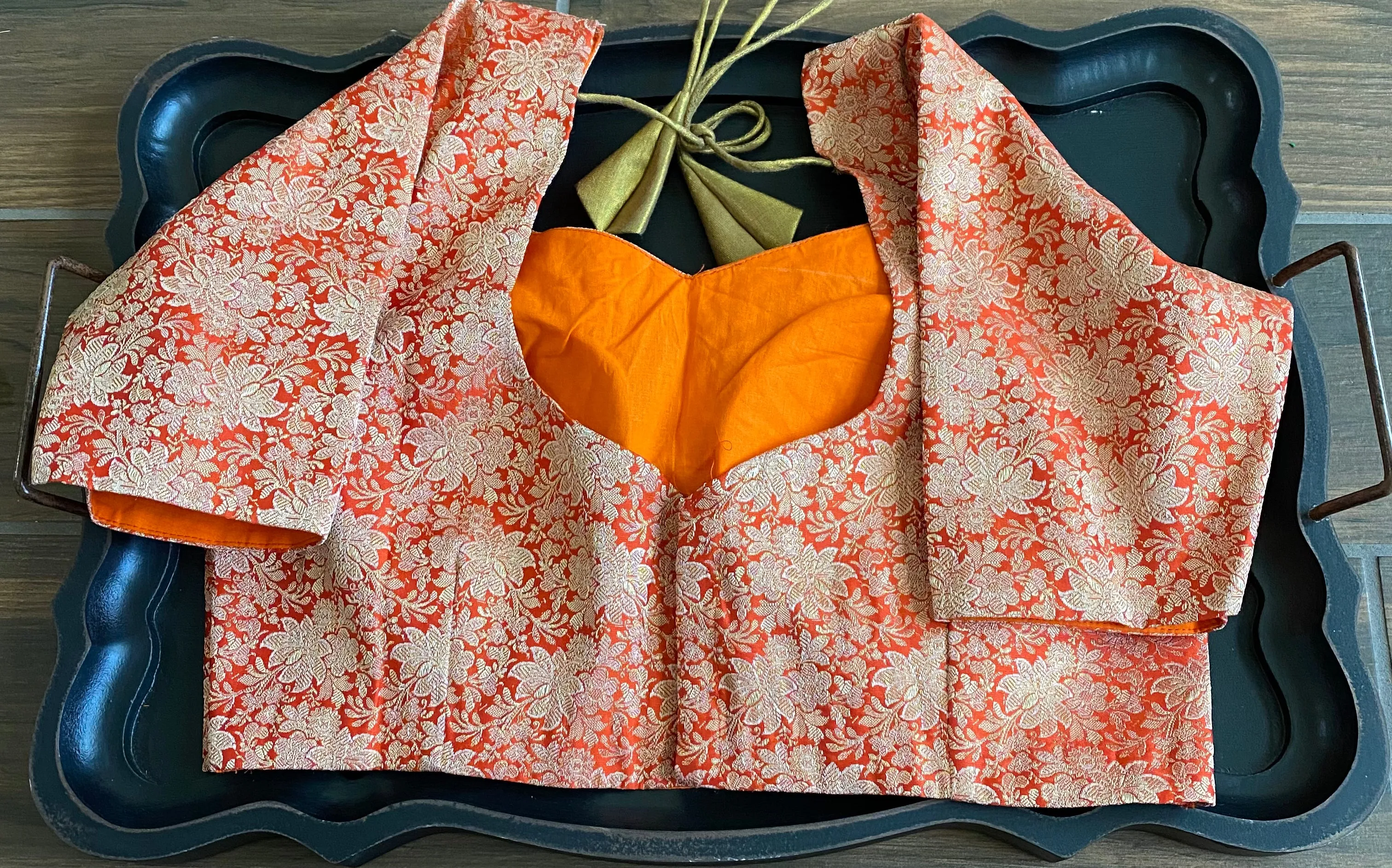 Sravya Pure Benaras Silk Brocade Blouse(Shipping included)