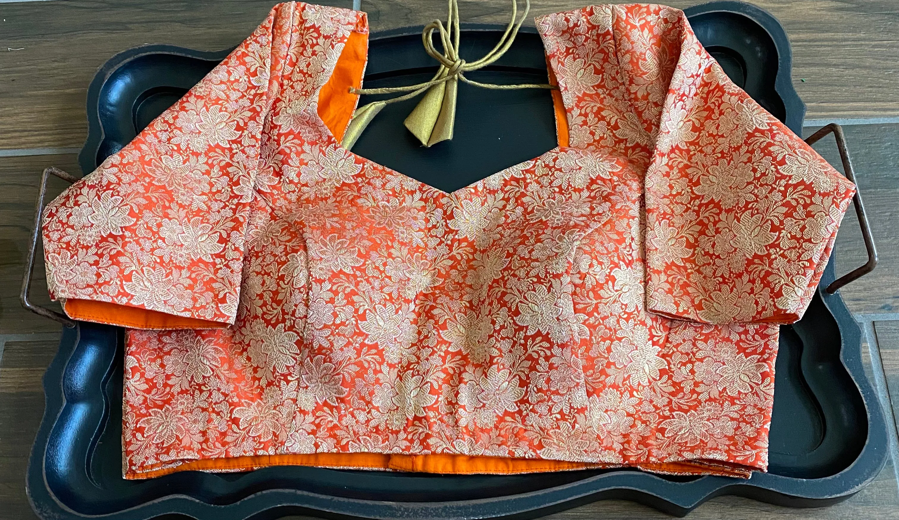 Sravya Pure Benaras Silk Brocade Blouse(Shipping included)