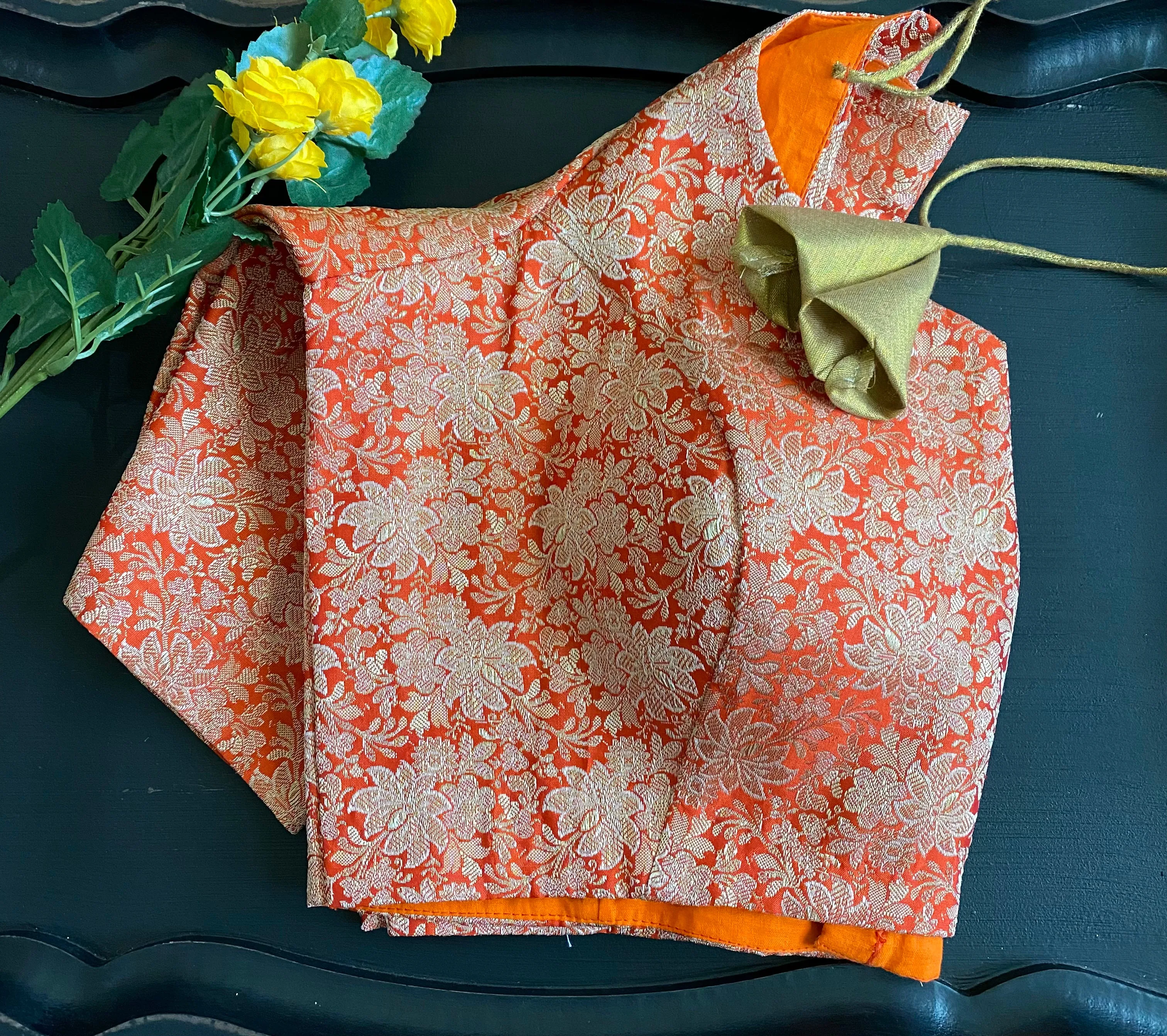 Sravya Pure Benaras Silk Brocade Blouse(Shipping included)