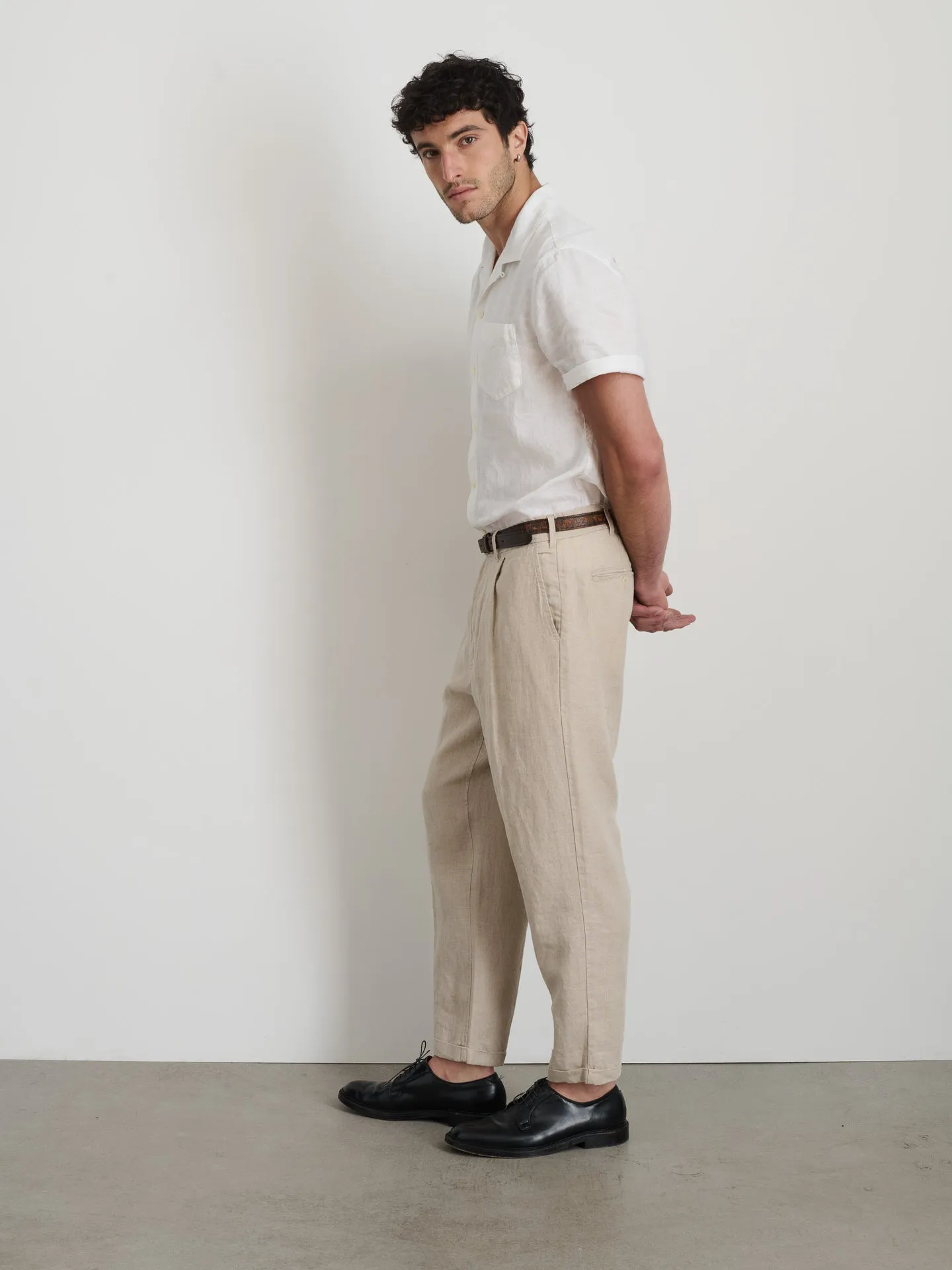 Standard Pleated Pant in Flax Linen