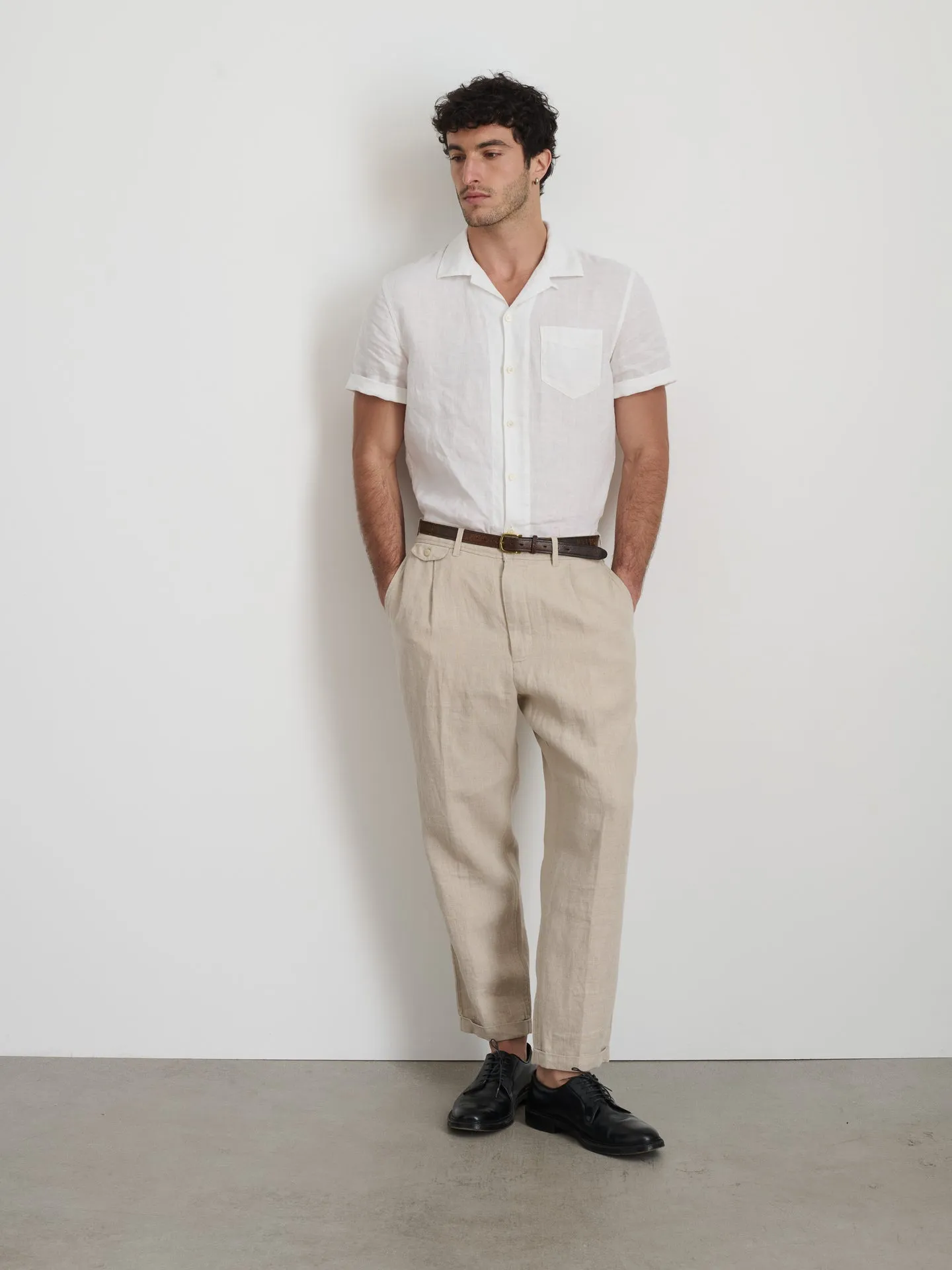 Standard Pleated Pant in Flax Linen
