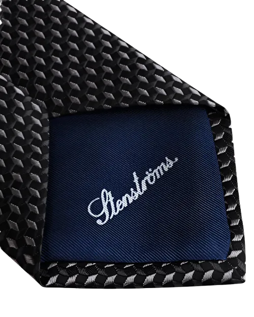 STENSTROMS | Patterned Silk Tie | Black