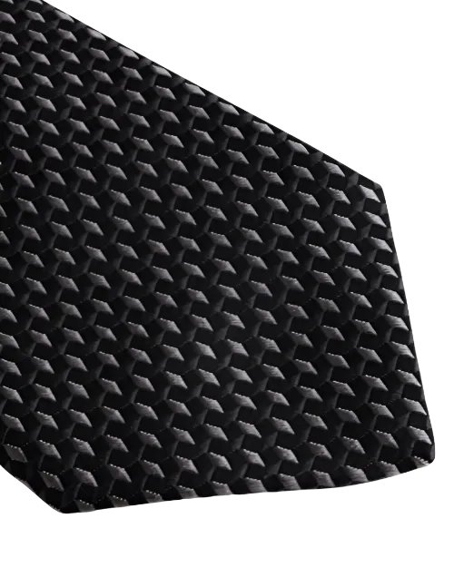 STENSTROMS | Patterned Silk Tie | Black