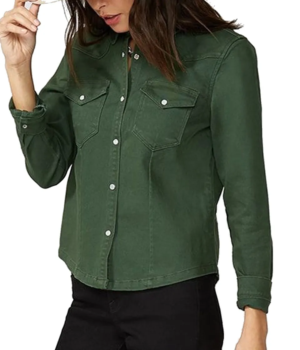 Stetson© Women's Olive Twill Embroidered Shirt