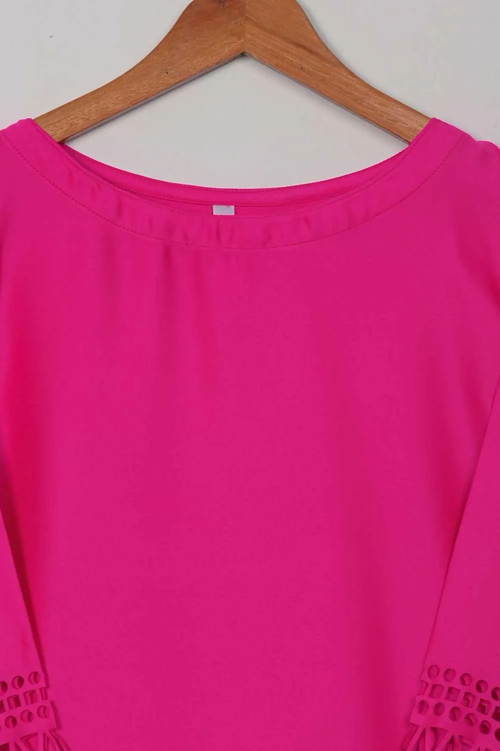 STP-074B-Fuschia - 2Pc Silk Laser Cutwork With Silk Trouser