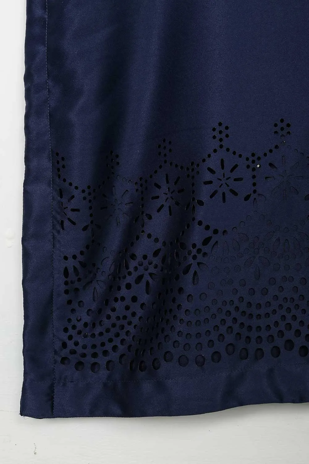 STP-096B-NavyBlue - 2Pc Silk Laser Cutwork With Silk Trouser