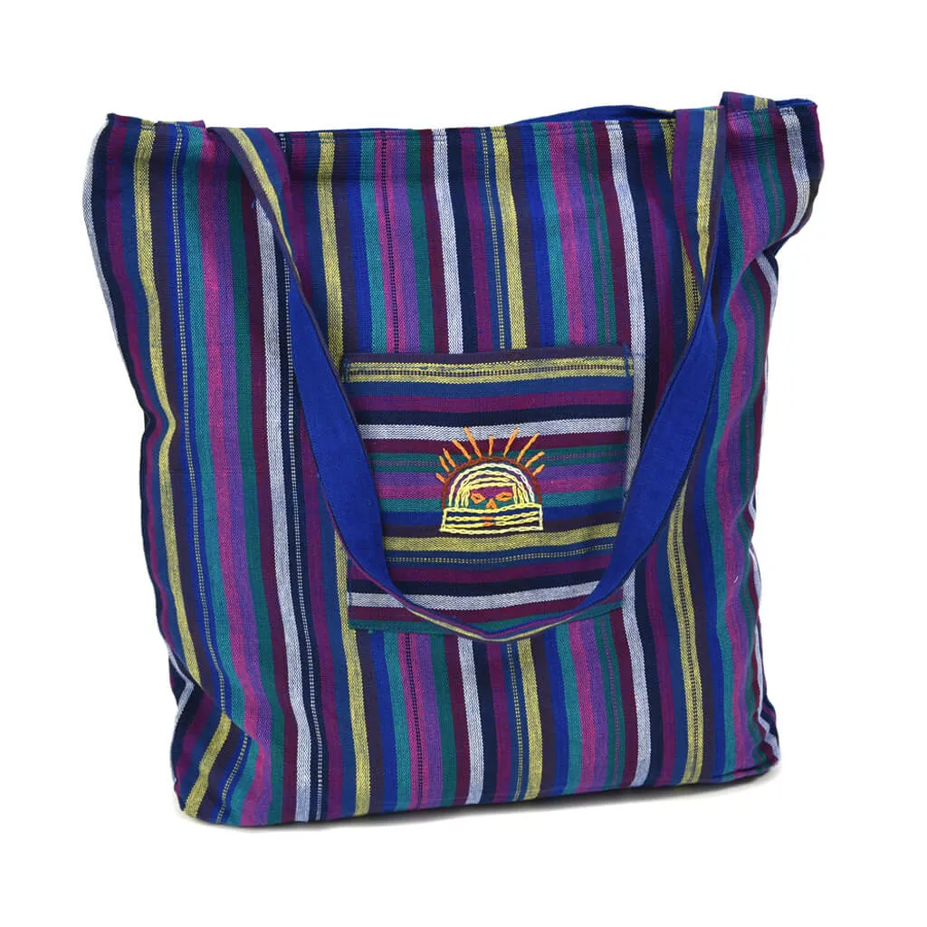 Striped tote bag | Cobalt Blue