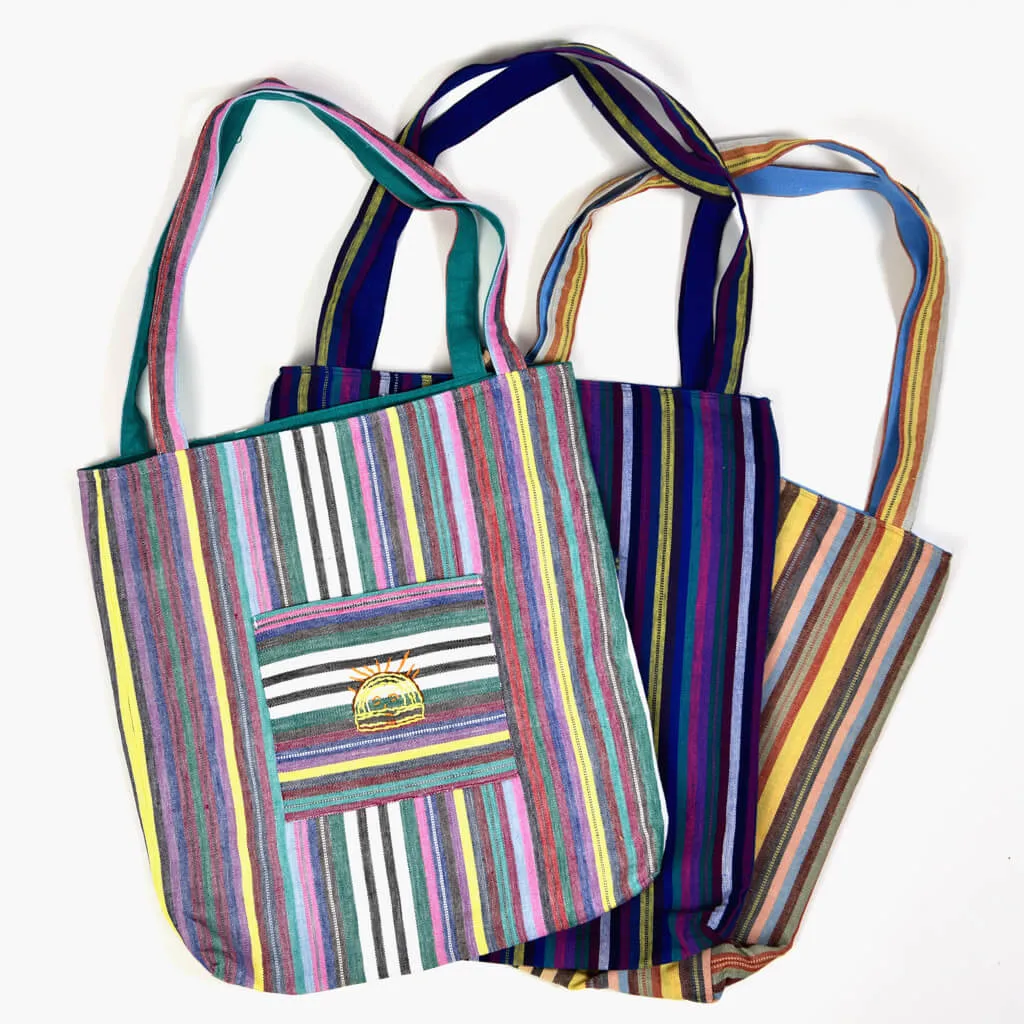 Striped tote bag | Cobalt Blue