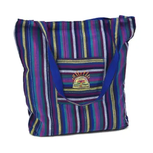 Striped tote bag | Cobalt Blue