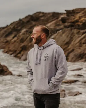 Sunset Surf Mens Hoodie - Light Grey
