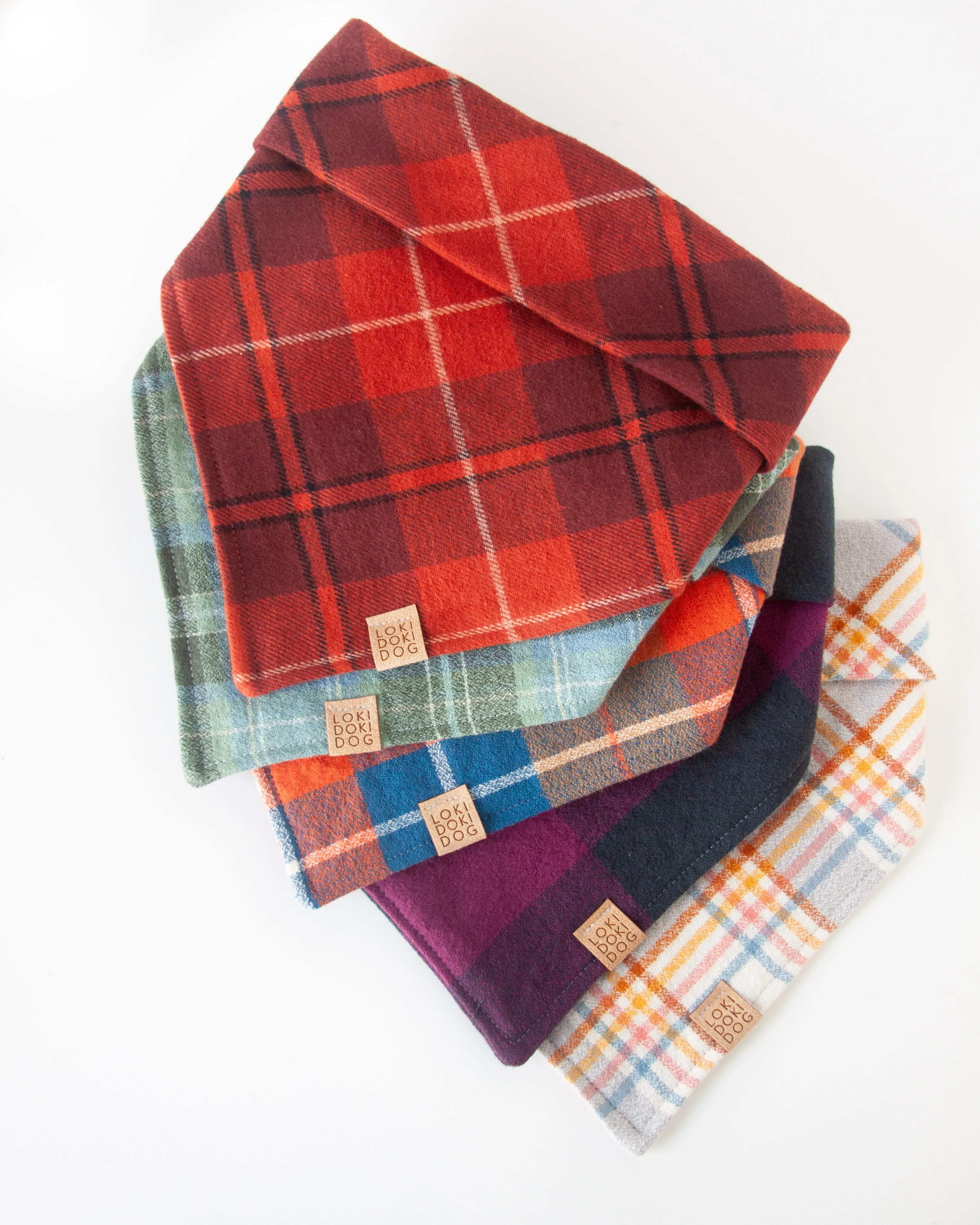 Sweater Weather Flannel Dog Bandana (Personalization Available)