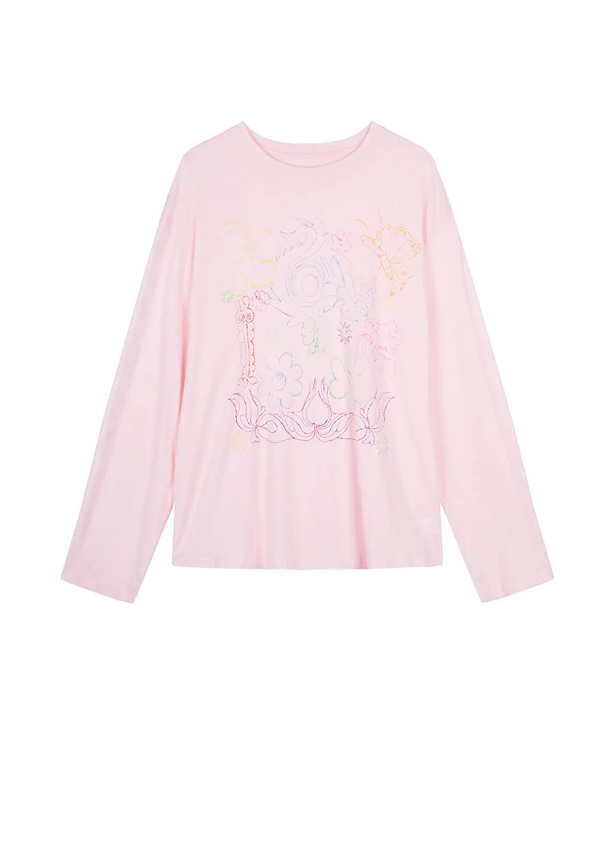 T-shirt / (ESG) JNBY Long-sleeve T-shirt in Floral Pattern